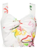 Olivia Rubin floral-print crop top - White
