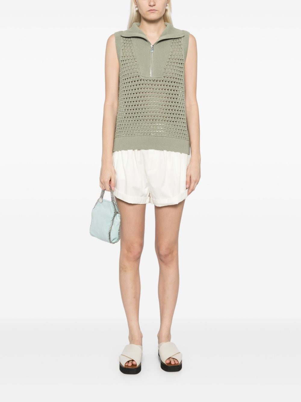 Varley Bains tanktop met halve rits - Groen