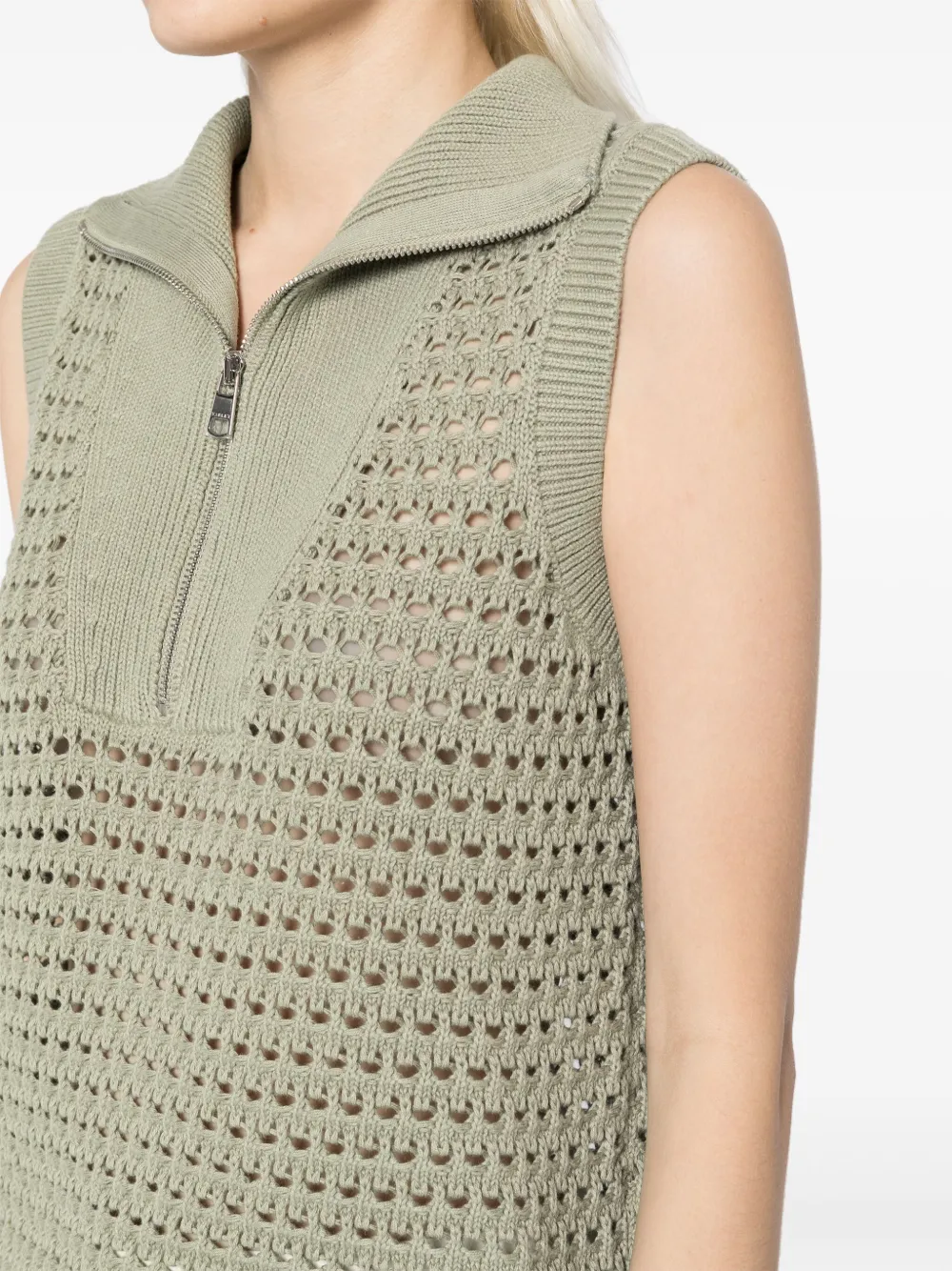 Varley Bains Tanktop Mit Kurzem Reissverschluss In Grün