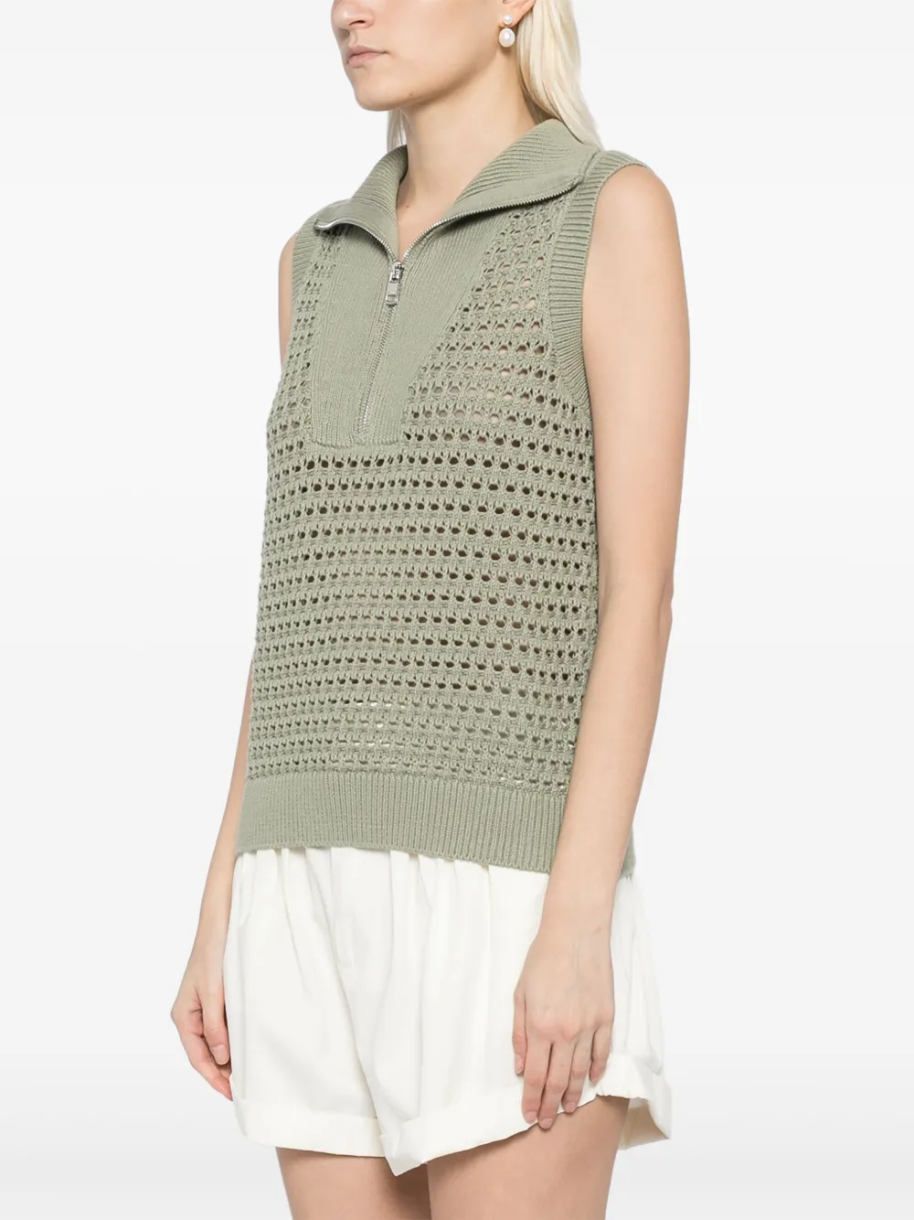 Varley Bains Tanktop Mit Kurzem Reissverschluss In Grün
