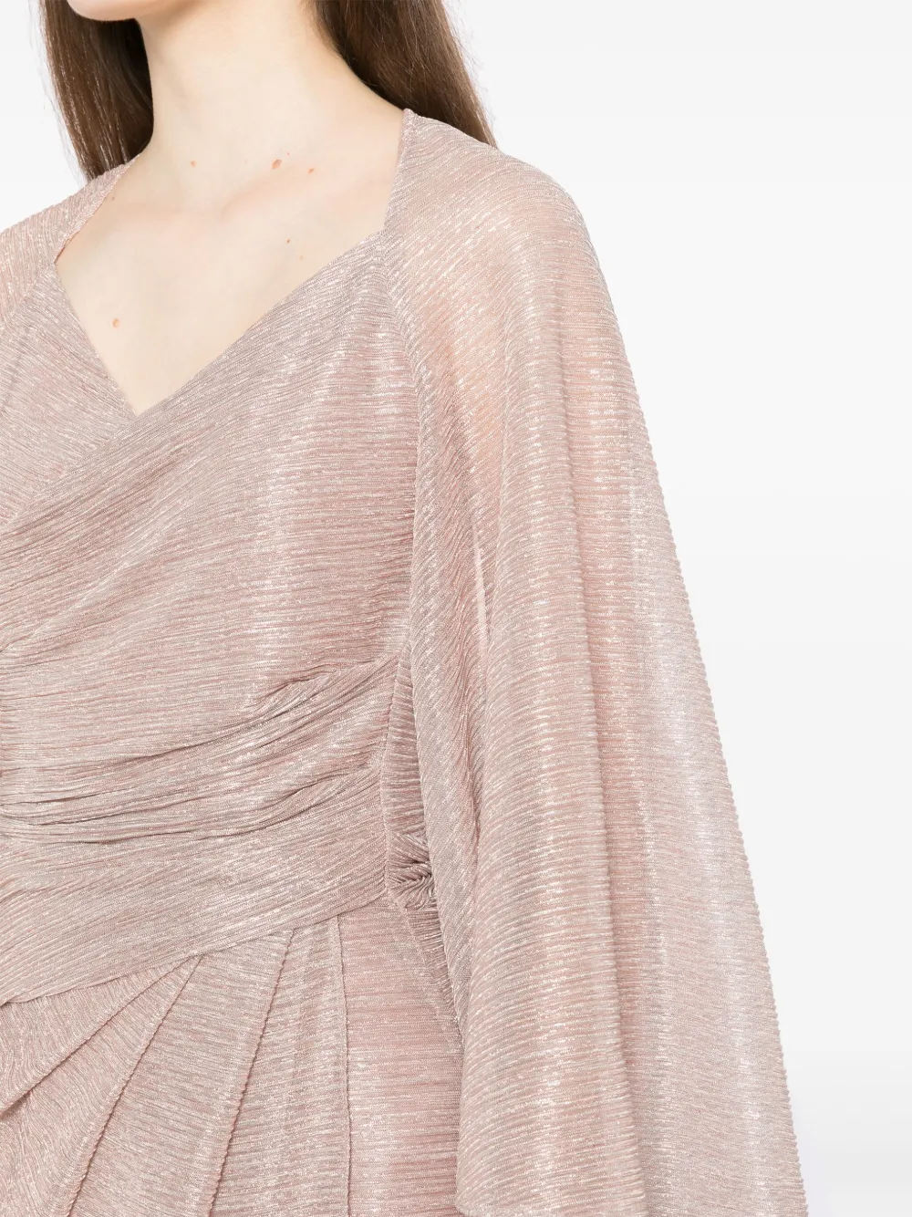 Talbot Runhof Maxi-jurk met lange mouwen Beige