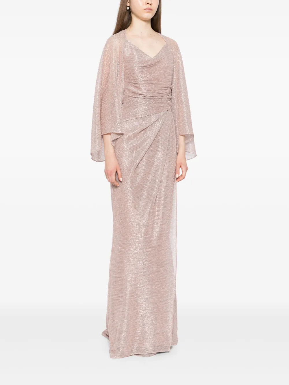 Talbot Runhof Maxi-jurk met lange mouwen Beige