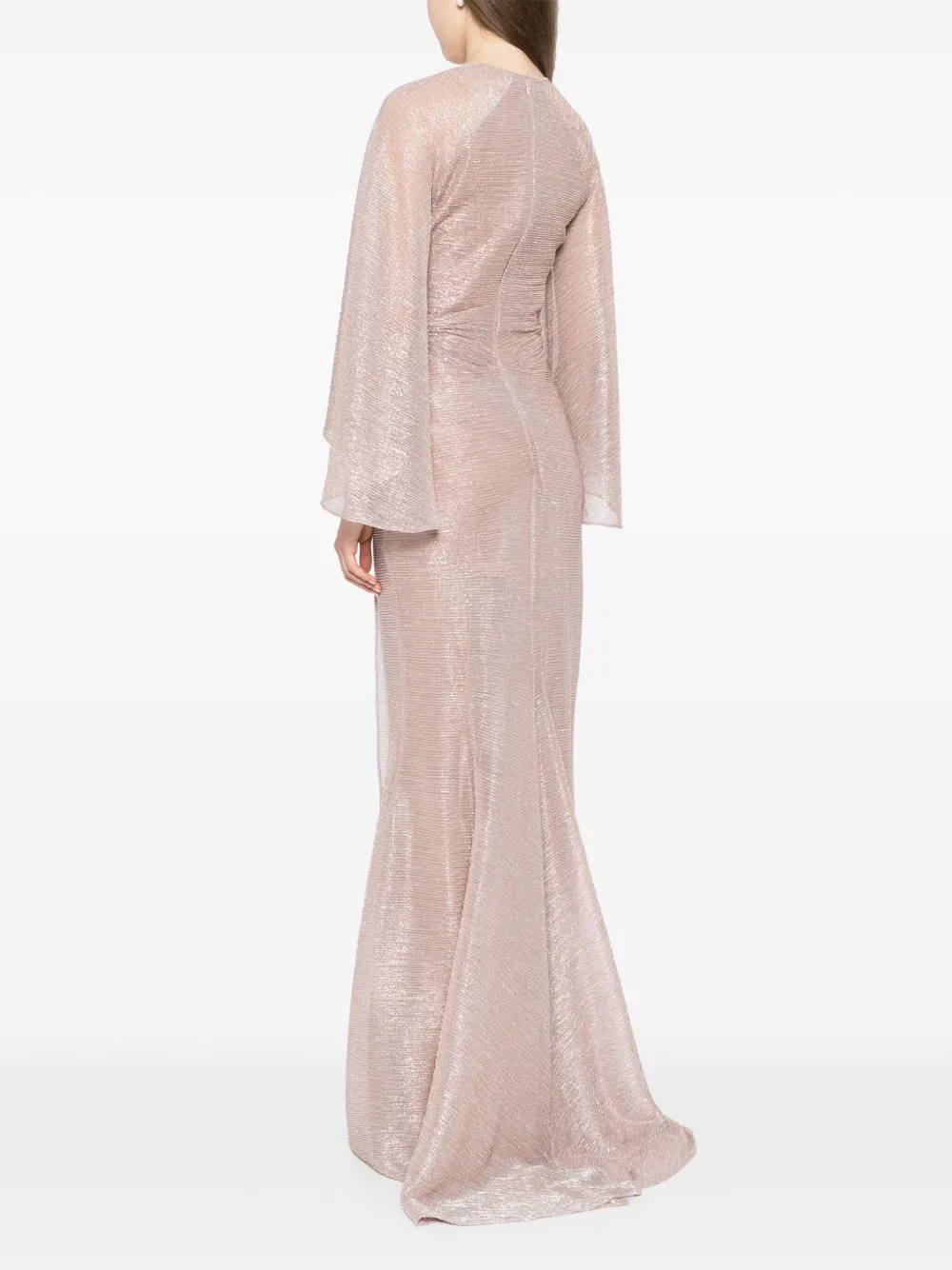 Talbot Runhof Maxi-jurk met lange mouwen Beige
