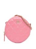 CHANEL Pre-Owned 2020 CC Quilted Lambskin Round Pearl Clutch with Chain crossbody bag - Pink