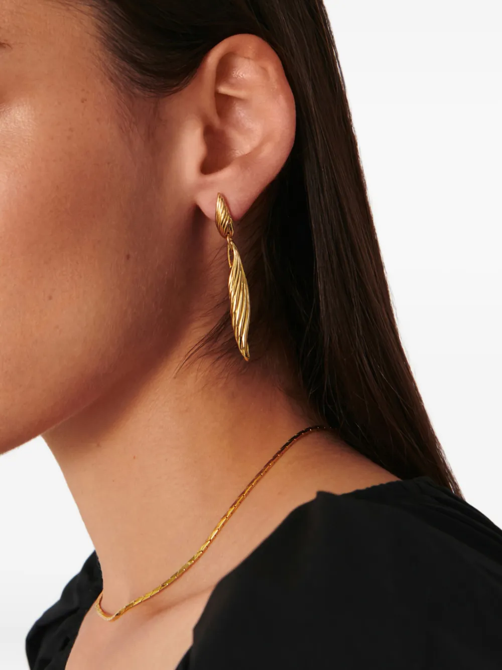 Missoma Wavy Ridge 18kt Gold-plated Drop Earrings In Gold