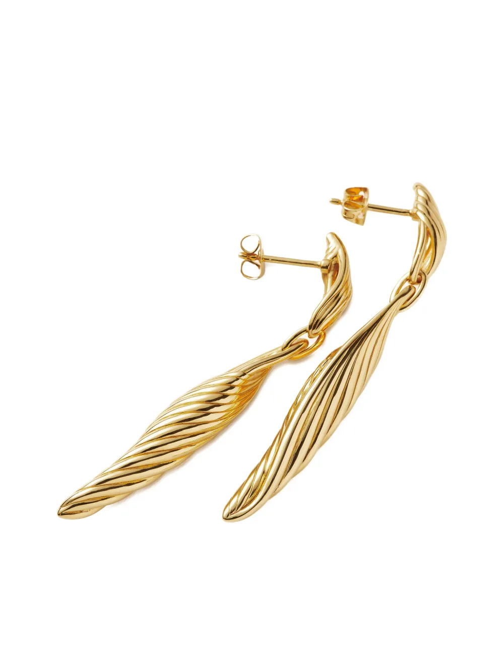 Missoma Wavy Ridge 18kt Gold-plated Drop Earrings In Gold