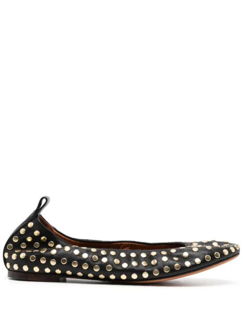 Ballerines en cuir à détails de clous - Lanvin - Modalova