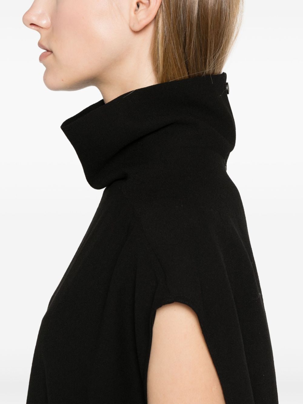 Shop Rick Owens Roll-neck Crepe Top In Black