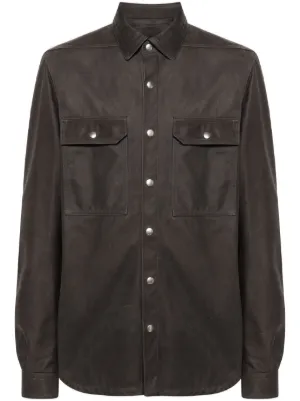 Rick Owens 19AW ラムレザー長袖シャツ Rick Owens 19AW ラムレザー長袖シャツ