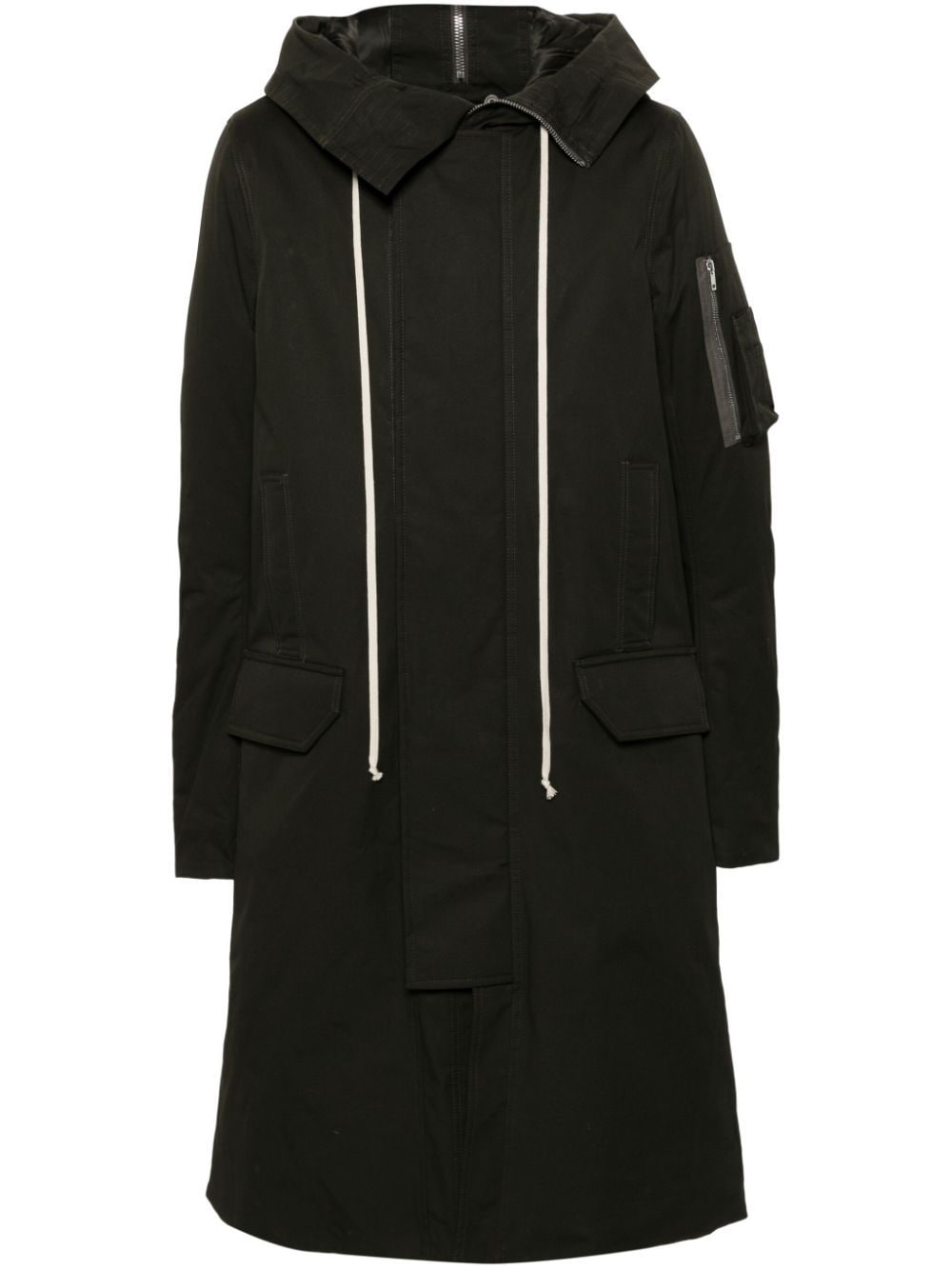 Shop Rick Owens Hooded Padded Parka In Green