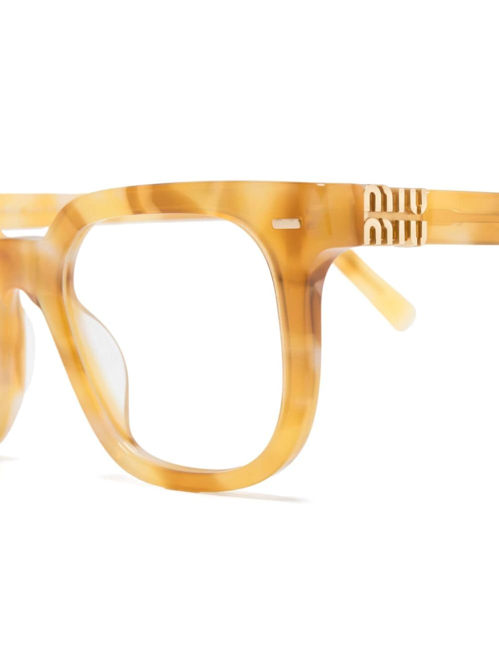 Shop Miu Miu Vmu06x Square-frame Glasses In Nude