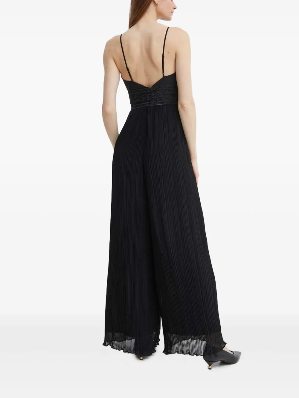 GUESS USA Amiah jumpsuit met kanten detail - Zwart