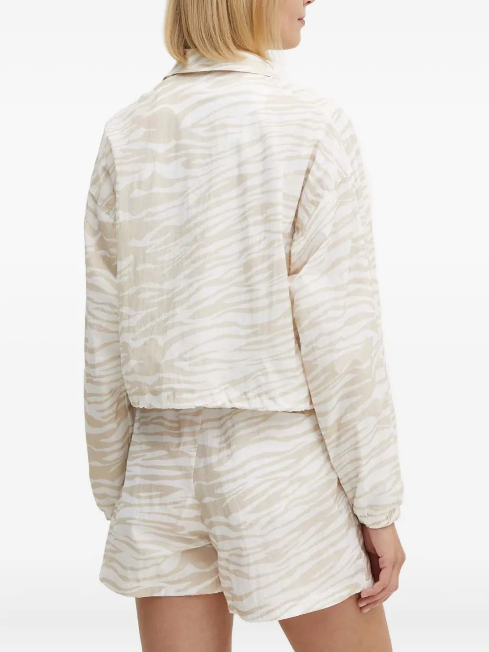 Guess Usa Zebra-pattern Shirt Jacket In Neutral