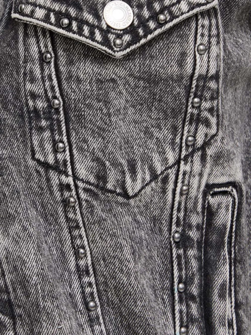 Guess Usa Faded-effect Denim Jacket In Gray