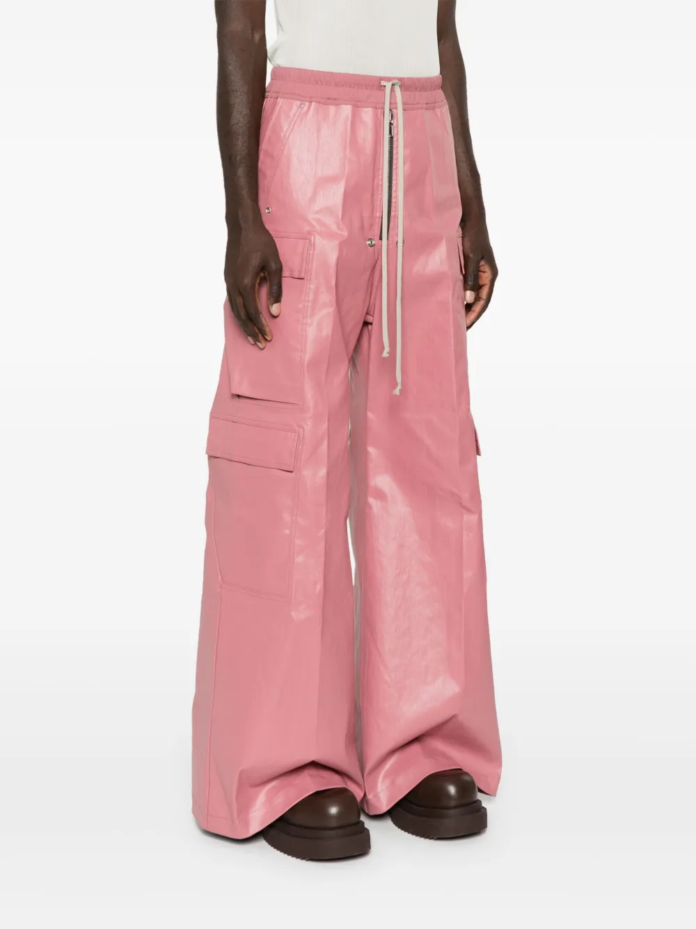 Rick Owens Cargobelas broek met wijde pijpen Roze