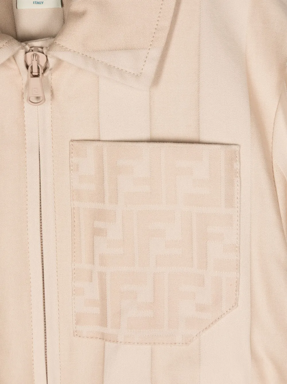 Fendi Kids Bomberjack met FF patroon Beige