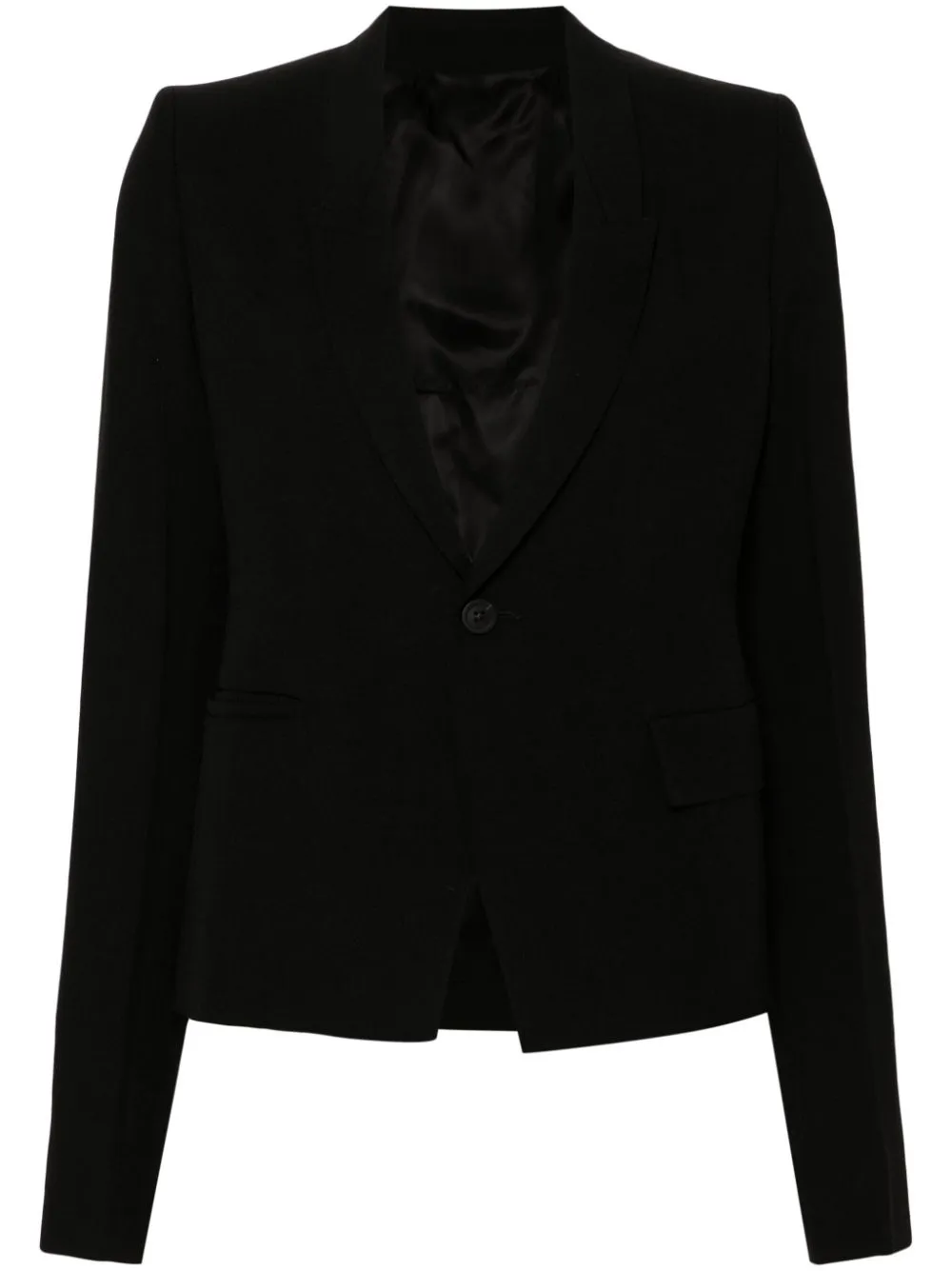 Rick Owens Grain De Poudre Blazer In Black