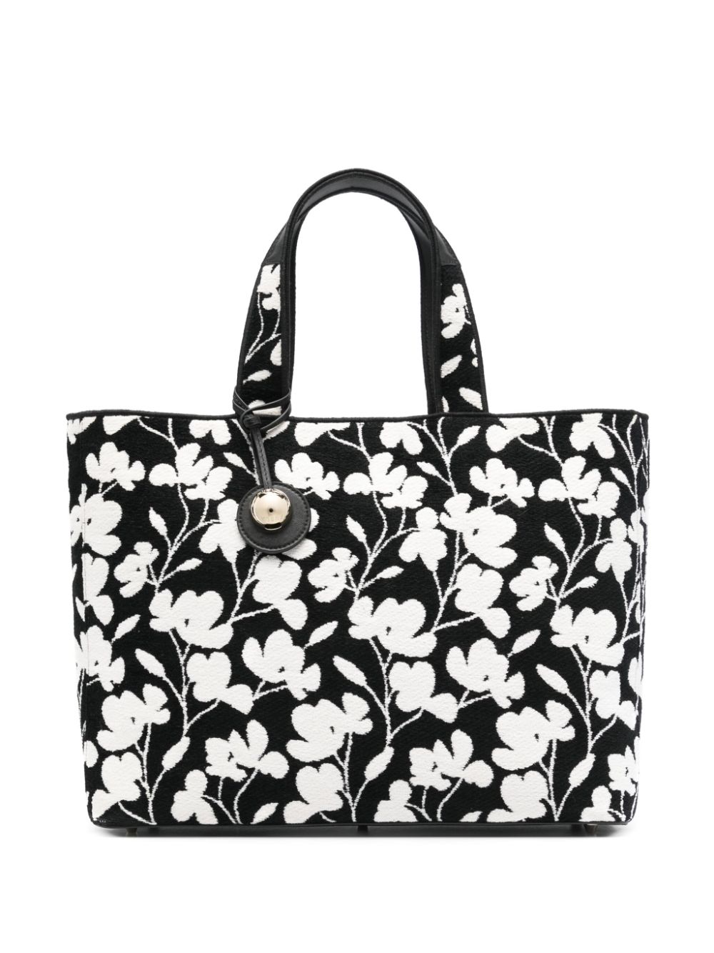 Shop Furla Floral-pattern Tote Bag In Black