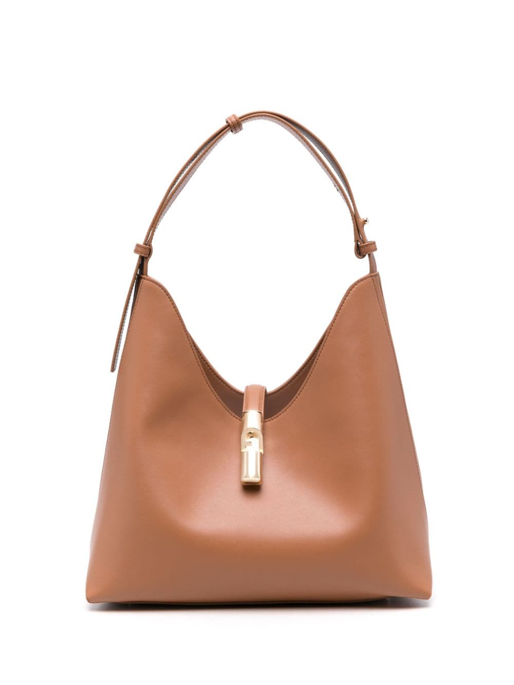 Furla Borsa tote con placca logo - Marrone