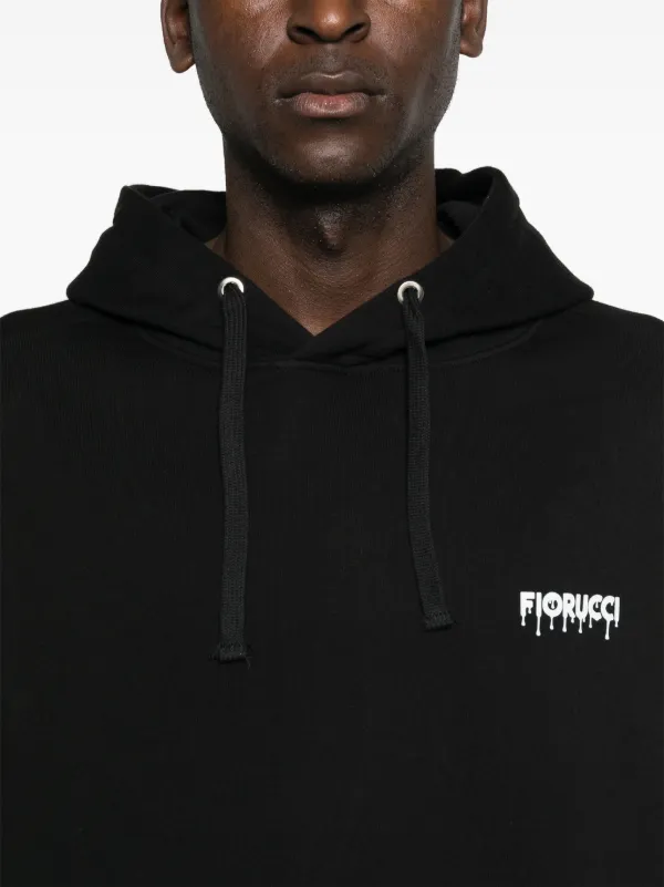 【関税込み】Fiorucci ブラック ロゴパッチ フーディ Fiorucci ロゴ パーカー | ブラック | FARFETCH JP