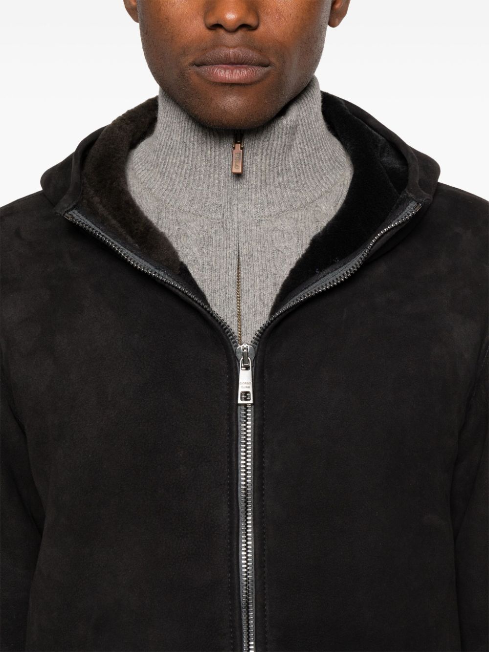 Shop Giorgio Brato Hooded Leather Jacket In Black