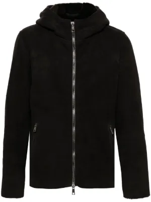 Giorgio Brato Suede Hooded Jacket | Black | FARFETCH