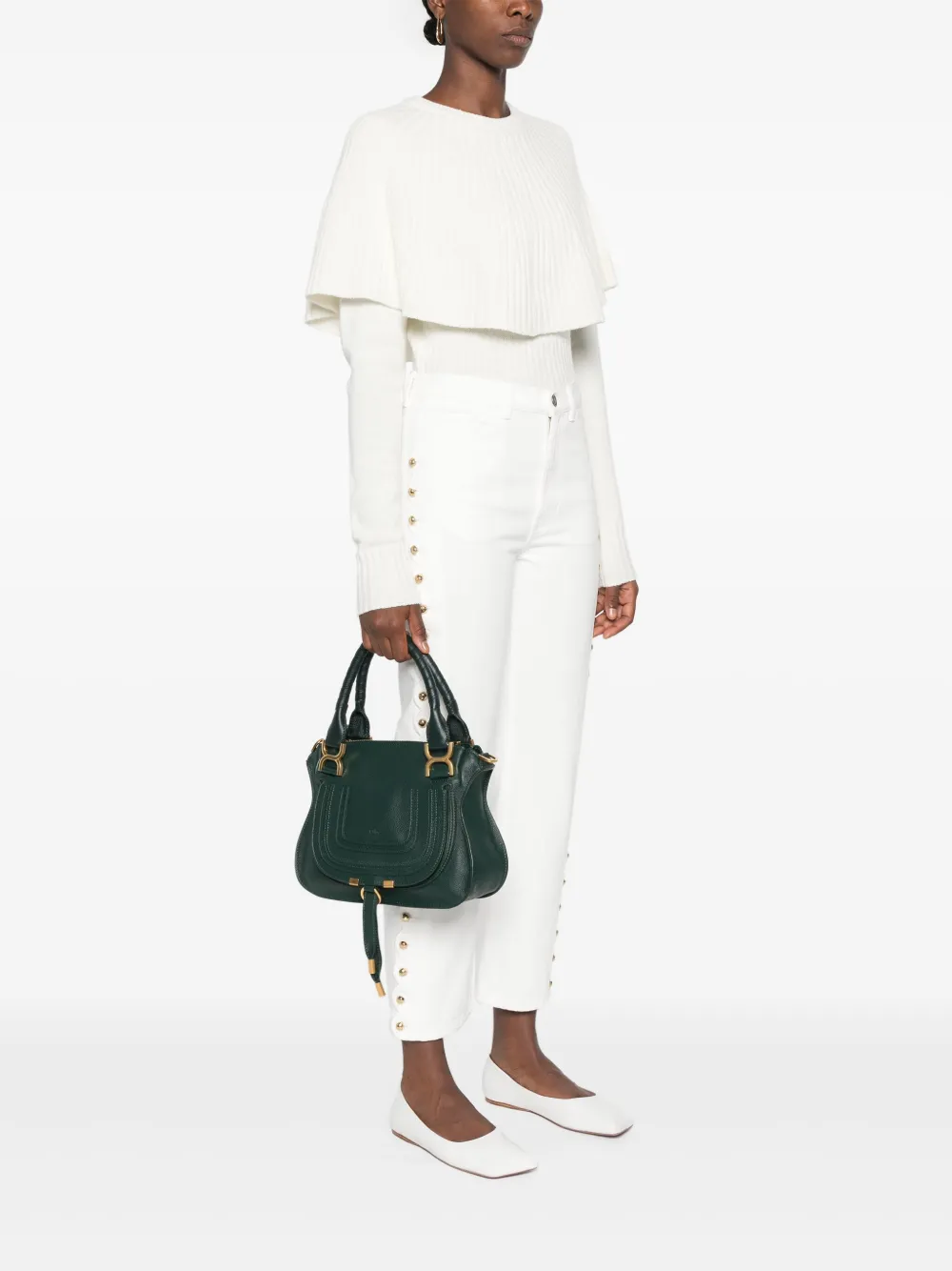 Chloé Marcie leren shopper Groen