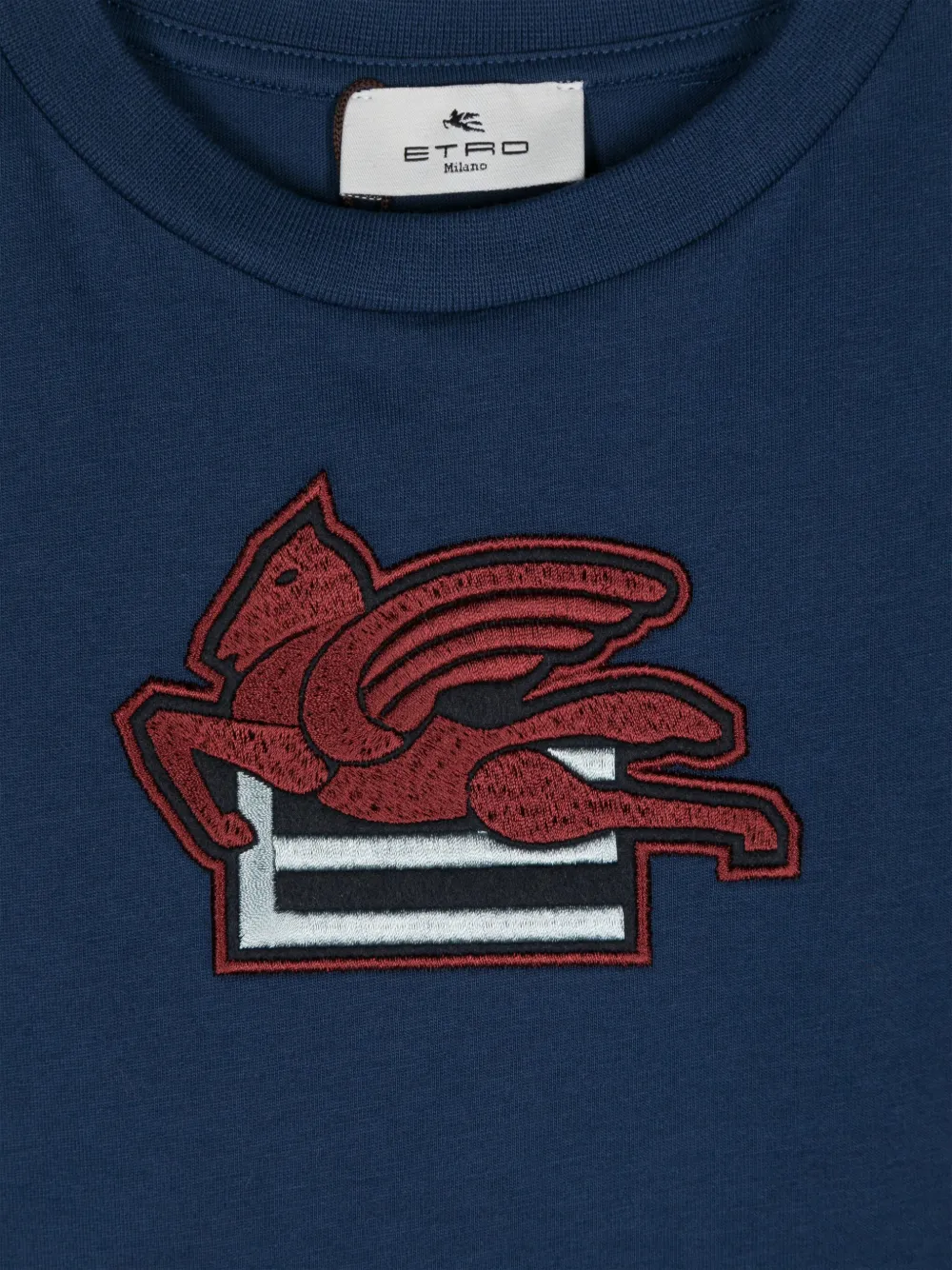 ETRO KIDS T-shirt met borduurwerk Blauw