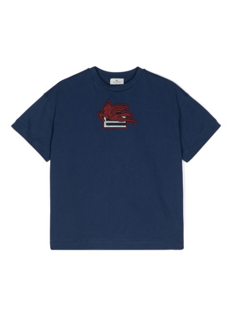 ETRO KIDS embroidered-Pegaso cotton T-shirt