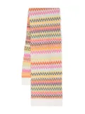 Missoni Kids zig zag-pattern wool scarf - Pink