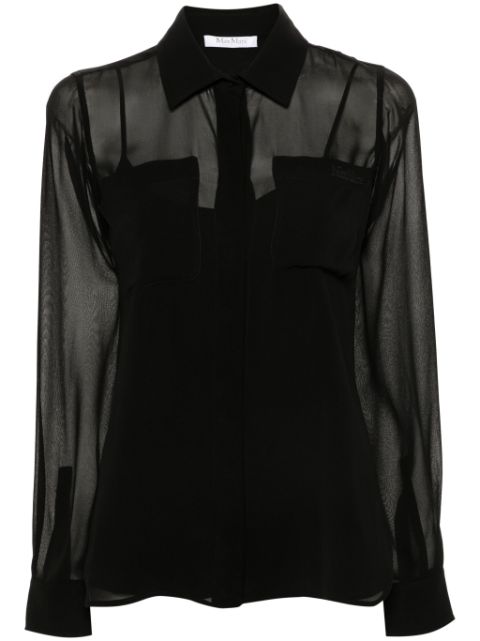 Max Mara spread-collar silk shirt Women