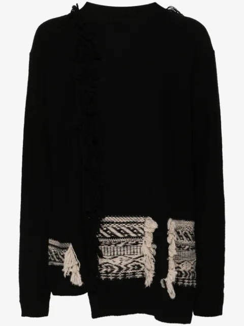 Y's fringed asymmetric jumper