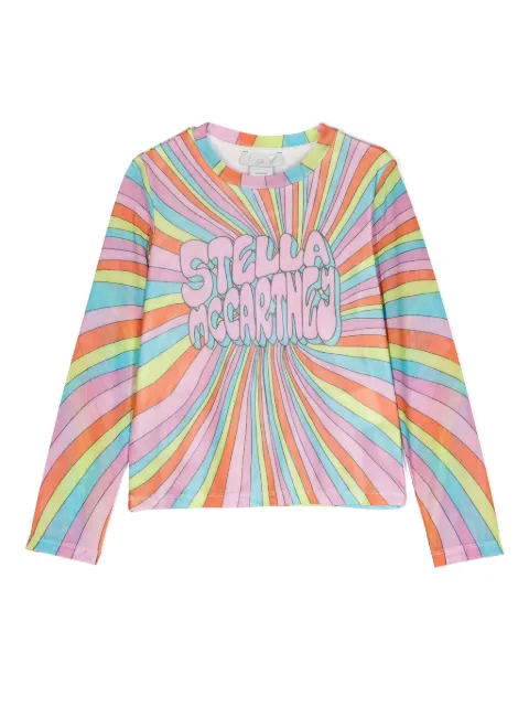 Stella McCartney Kids graphic-print mesh T-shirt