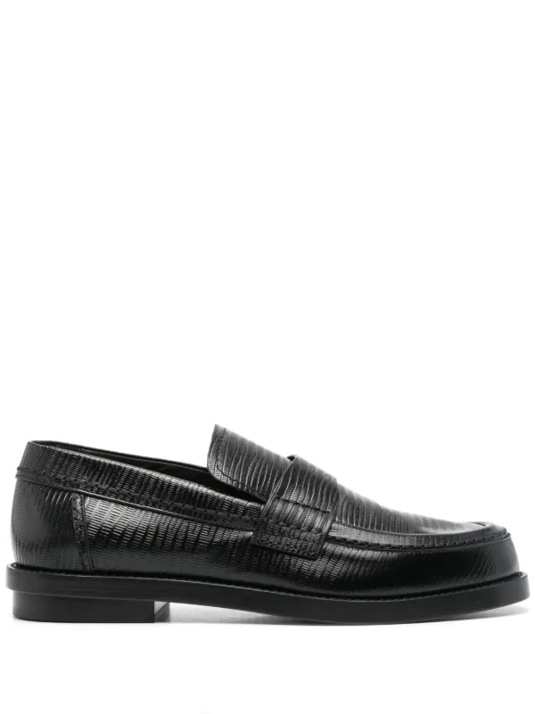 Alexander McQueen lizard skin Effect Loafers Black FARFETCH KW