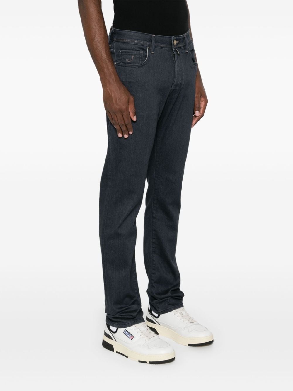 Shop Jacob Cohen Bard Mid-rise Straight-leg Jeans In Blue