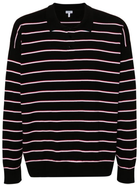 LOEWE striped cotton polo jumper Men