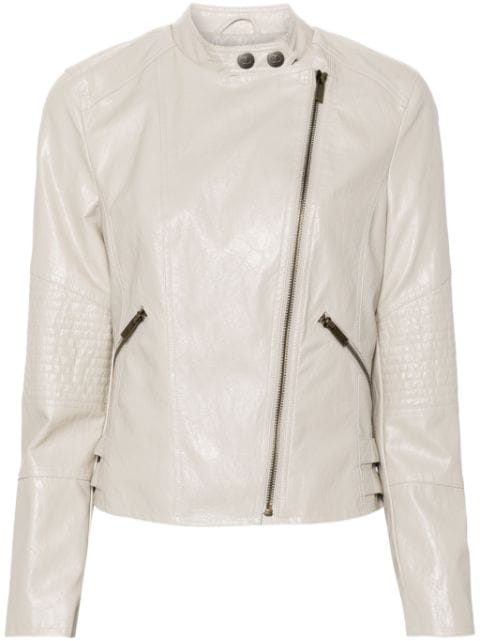 zipped biker jacket