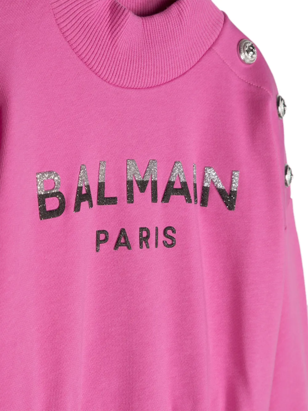 Balmain Kids Sweater met logo-reliëf Roze