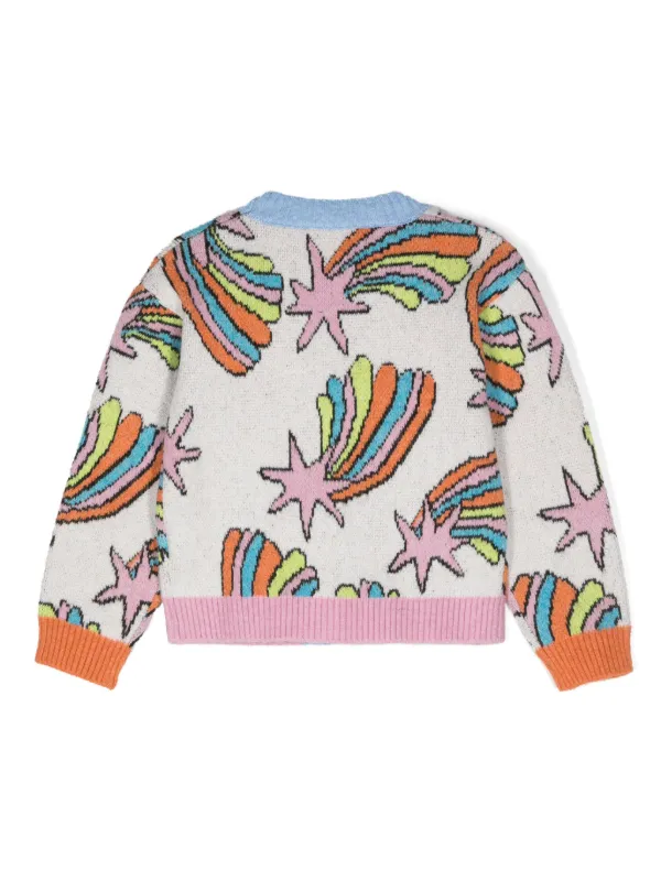 Stella McCartney Kids Shooting Stars カーディガン | ホワイト Stella McCartney Kids Shooting Stars カーディガン | ホワイト