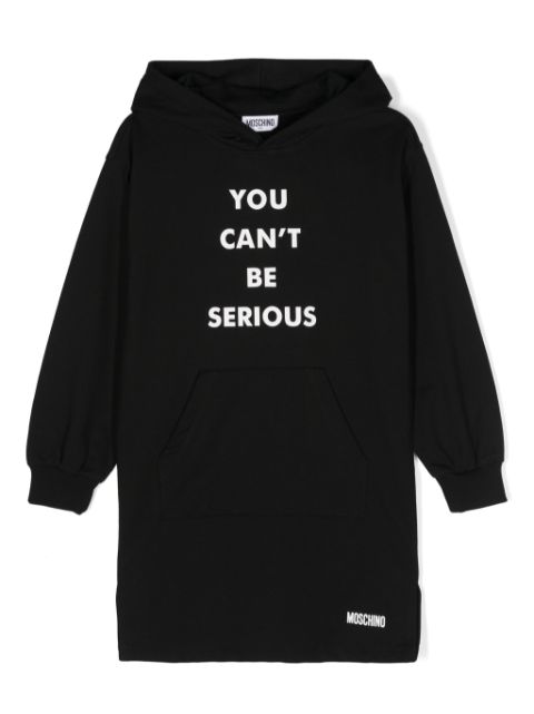 slogan-print hooded minidress