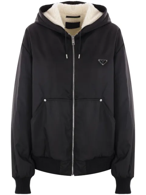 Prada Re-Nylon triangle-logo hooded jacket
