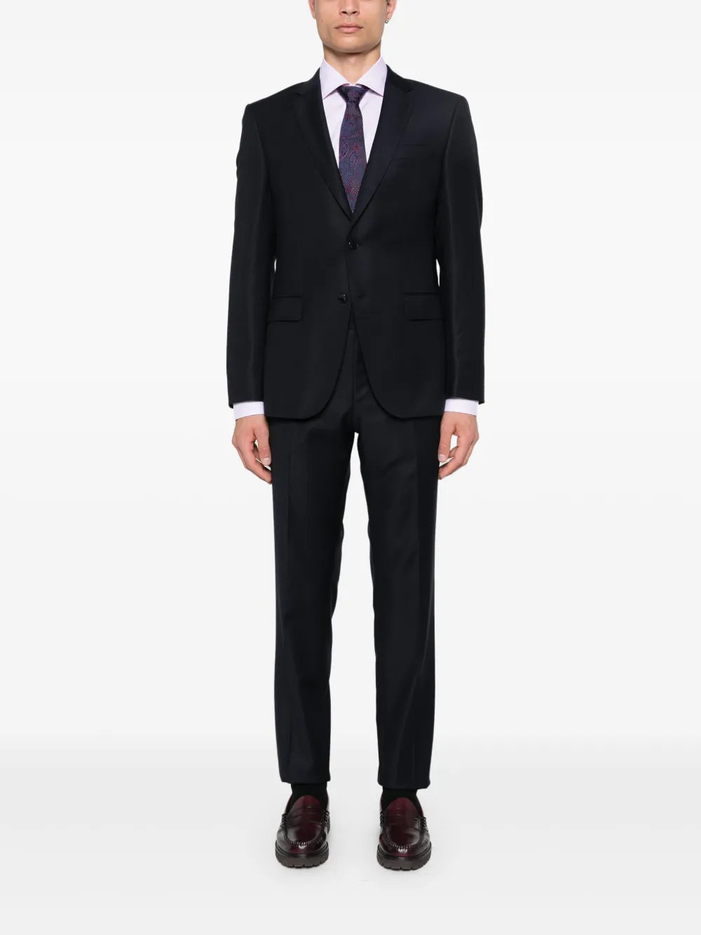 Canali Overhemd met jacquard - Roze