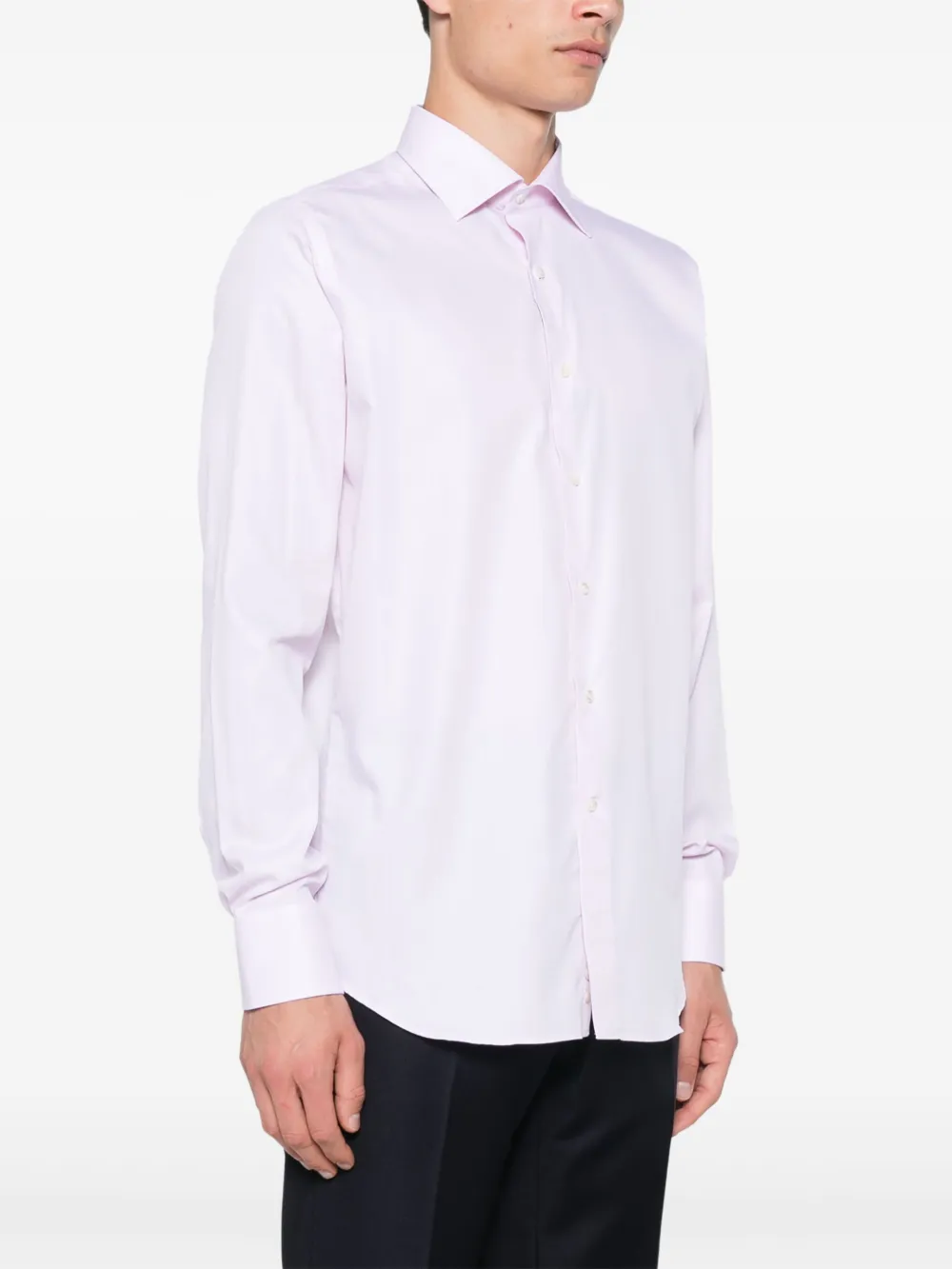 Canali Overhemd met jacquard Roze