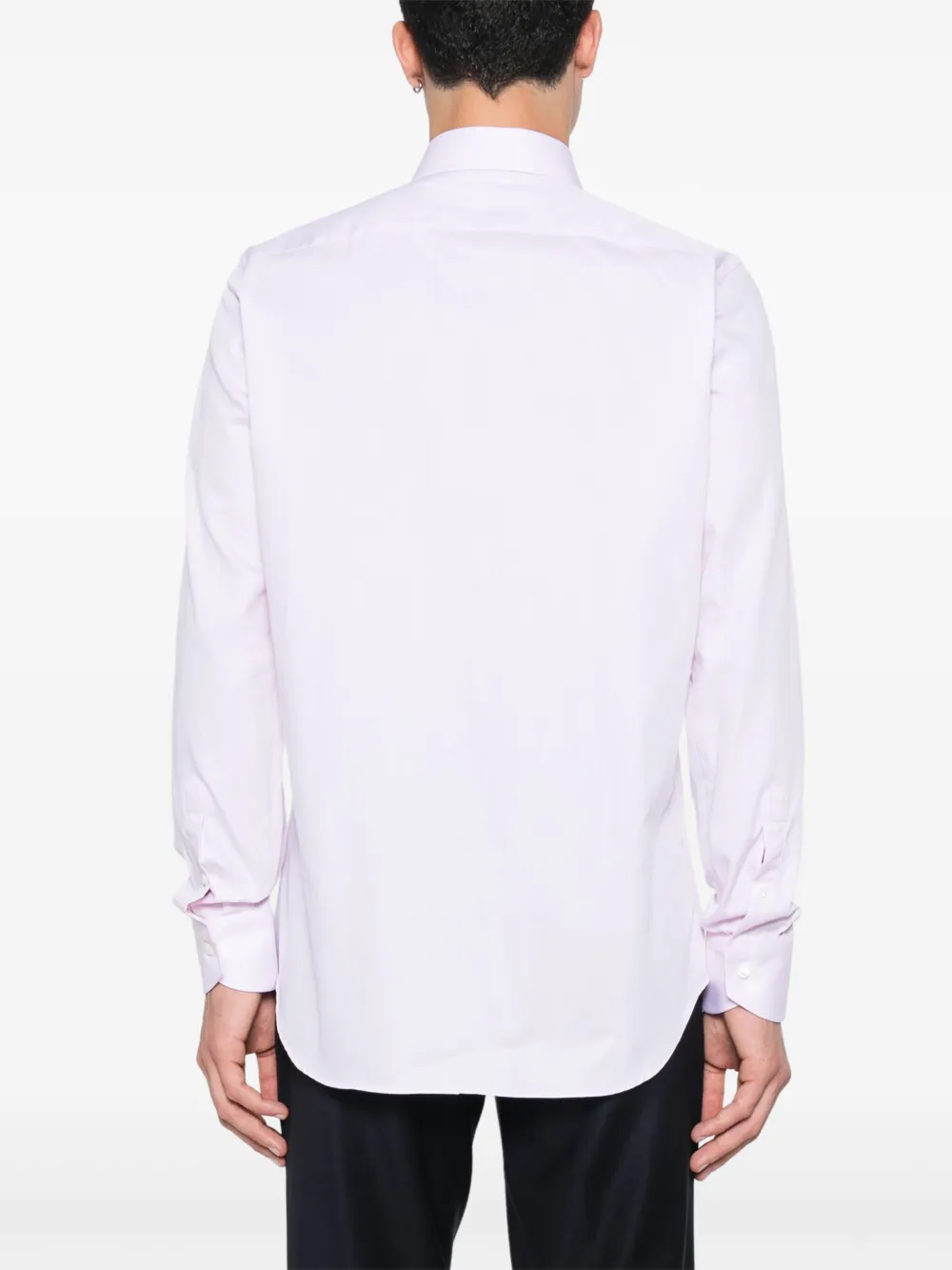 Canali Overhemd met jacquard Roze