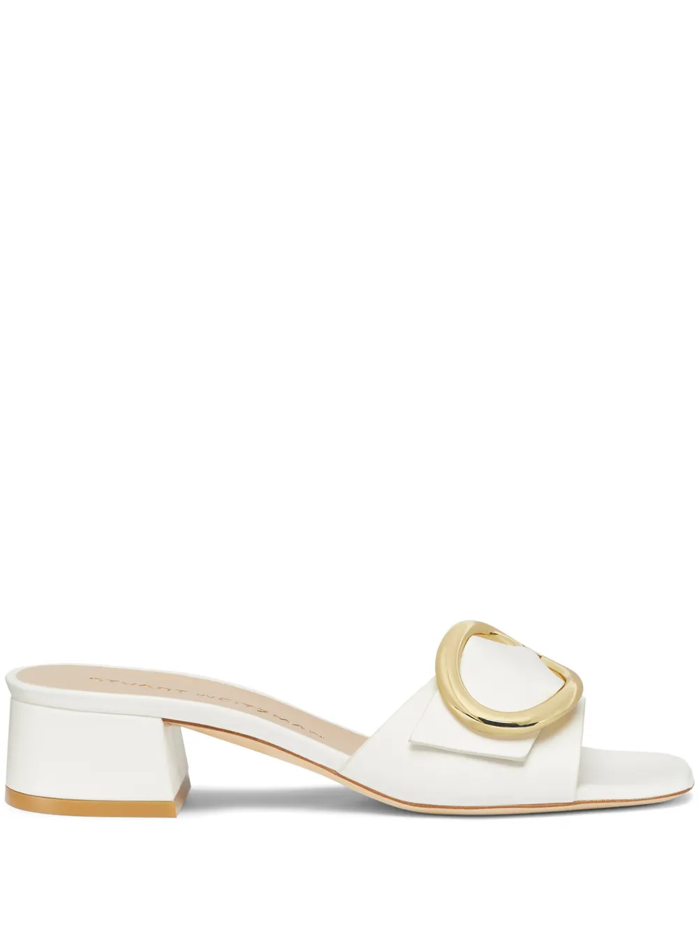 Stuart Weitzman 35mm Benni mules White