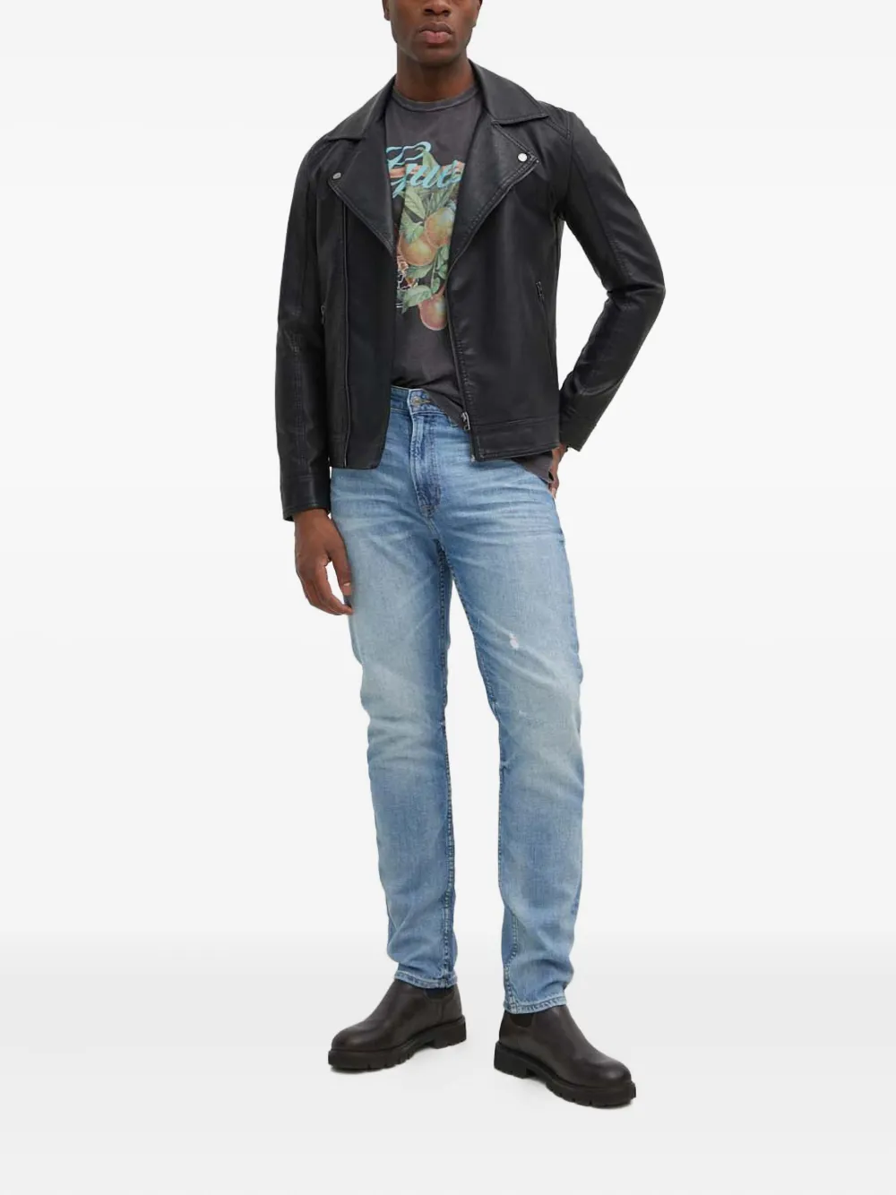 Guess Usa James Distressed-effect Jeans In Blue