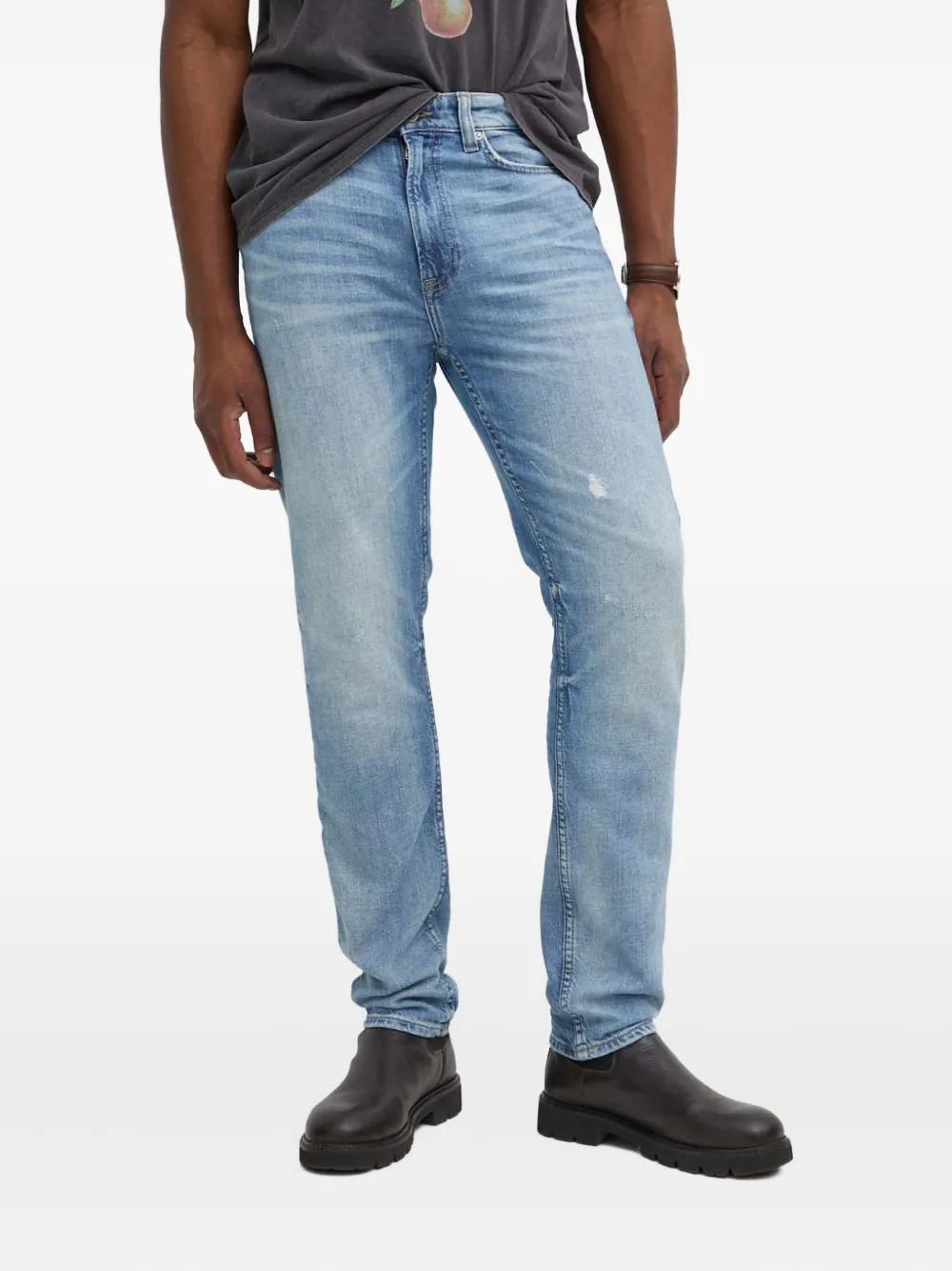 Guess Usa James Distressed-effect Jeans In Blue