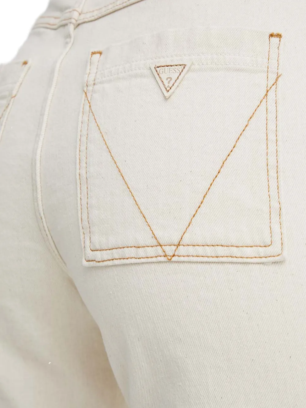 Guess Usa Triangle-logo Straight-leg Jeans In Neutral