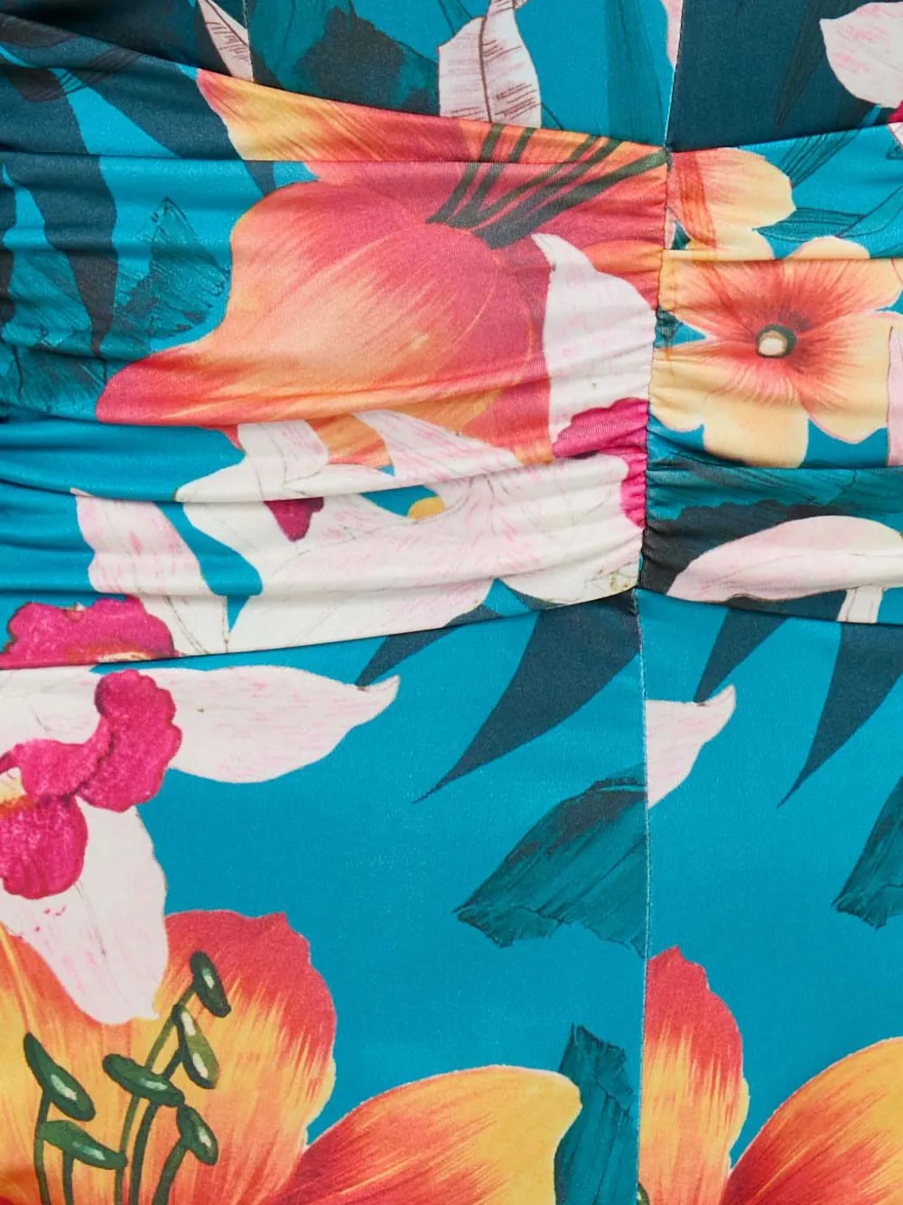 Guess Usa Floral-print Ruched Jumpsuit In Multi