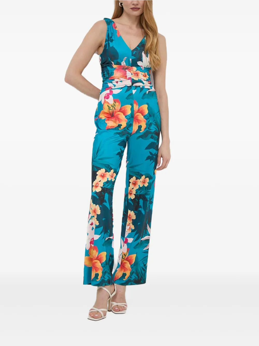 GUESS USA combinaison froncée à fleurs | bleu | Image 1